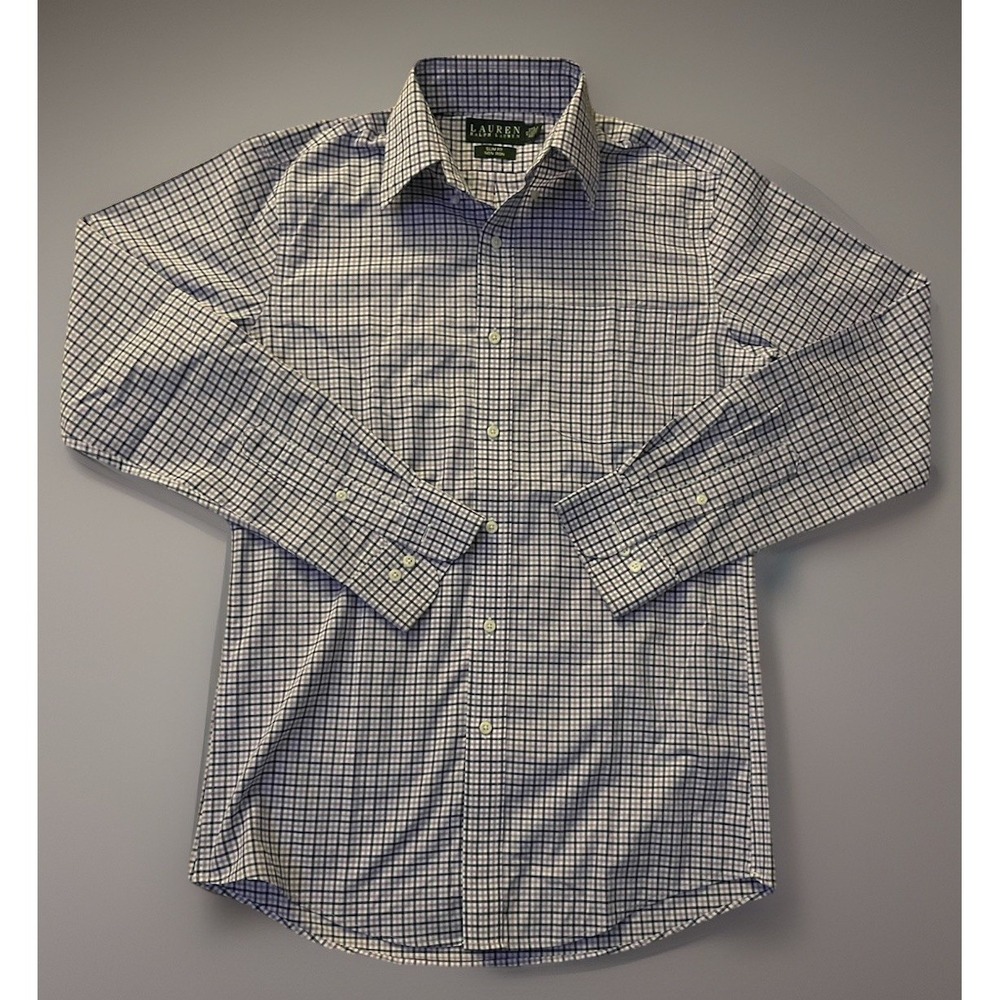 Lauren Ralph Lauren Button Down Shirt Purple Plaid Men's 15 34/35 Medium JBHS